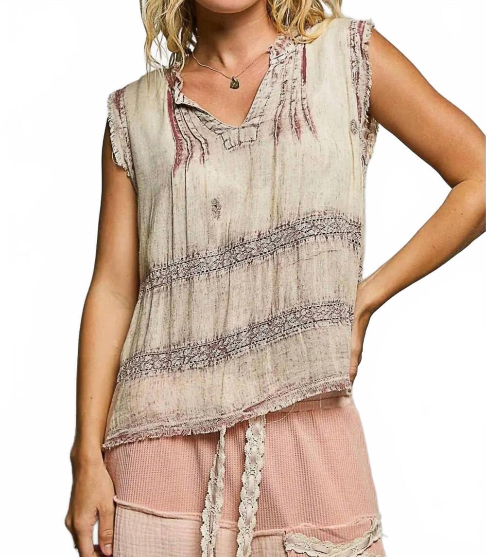 NEW POL romance sleeveless top in rustic